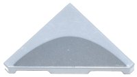 LEGO part Tile, Modified 2 x 2 Triangular with Dark Bluish Gray Curve Pattern 35787pb006