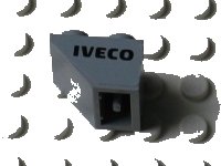 LEGO part Slope, Inverted 45 2 x 2 with Flat Bottom Pin with Black 'IVECO' Pattern Model Right Side (Sticker) - Set 8654 3660pb014R
