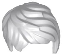 Minifigure, Hair Female Short Tousled with Side Part in light bluish gray, LEGO part number 37823