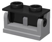 LEGO onderdeel Hinge Brick 1 x 2 with Black Top Plate (3937 / 3938) 3937c02