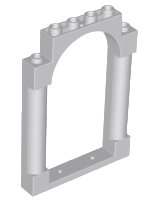 LEGO onderdeel Door, Frame 1 x 6 x 7 Arched with Notches and Rounded Pillars 40066