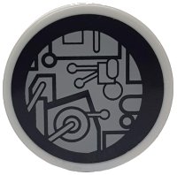 LEGO part Tile, Round 2 x 2 with SW Millennium Falcon Circuitry Pattern (Sticker) - Sets 7778 / 7965 4150pb118