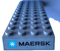 LEGO part Brick 4 x 12 with Maersk Logo on Light Bluish Gray Background Pattern on Both Ends (Stickers) - Set 10241 4202pb01