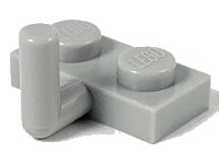Plate, Modified 1 x 2 with Bar Arm Up (Horizontal Arm 6mm) in hellblaugrau, LEGO Teilenummer 4623a