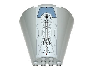 LEGO part Cone Half 8 x 4 x 6 with SW Escape Pod Pattern (Sticker) - Set 9490 (47543pb06)
