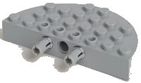 LEGO onderdeel Brick, Round Corner 4 x 8 Full Brick Double with 2 Fixed Rotatable Friction Pins 47974c01