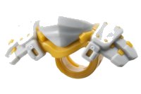 LEGO part Minifigure Armor Shoulder Pads and Wrap with Molded Pearl Gold Rivets and Scabbard for 2 Katanas Pattern 4923pb01