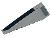 LEGO part Wedge 10 x 3 Left with Dark Blue and Dark Bluish Gray Boxes Pattern (Stickers) - Set 8036 50955pb002