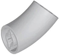 Brick, Round 2 x 2 D. 45 degrees Elbow (27.7mm Standing Height) en gris bleuté clair, numéro de pièce LEGO 5489