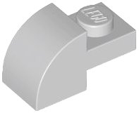 LEGO part Slope, Curved 2 x 1 with Recessed Stud 5841
