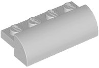 LEGO part Slope, Curved 2 x 4 with 4 Recessed Studs 5842