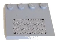 LEGO part Tile, Modified 4 x 4 with Studs on Edge with 6 Black Rivets on Small Silver Tread Plate Pattern (Sticker) - Set 7945 6179pb029