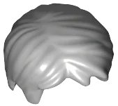 Minifigure, Hair Short Tousled with Side Part in light bluish gray, LEGO part number 62810