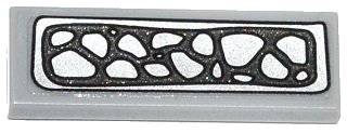 LEGO onderdeel Tile 1 x 3 with Silver Crocodile Scales Pattern (Sticker) - Set 70126 (63864pb031)