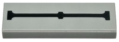 LEGO part Tile 1 x 3 with Black Line with 3 Parallel Notches Pattern (Castle Arrowslit) (63864pb223)