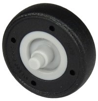 LEGO part Wheel Small with Stub Axles with Molded Black Hard Rubber Tire Pattern 65630pb01