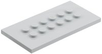 LEGO onderdeel Plate, Modified 4 x 8 with Studs in Center 6576