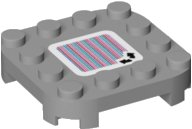 LEGO part Plate, Modified 4 x 4 with Rounded Corners and 4 Feet with Super Mario Scanner Code 2 Arrows Pattern (Sticker) - Sets 71401 / 71412 66792pb009
