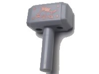 LEGO part Minifigure, Utensil Tool Sledgehammer (Mjolnir, Hammer) with 4 Copper Rivets and Razorback on Both Sides Pattern 75904pb01