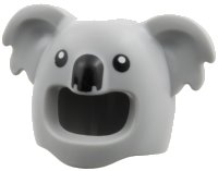 LEGO part Minifigure, Headgear Head Cover, Costume Koala with Black Eyes and Nose Pattern 7720pb01