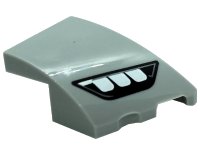 LEGO part Wedge 3 x 2 Right No Studs with Mercedes-Benz Car Headlight, Silver Outline, 3 Rectangular White Bulbs Pattern 80178pb004