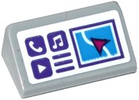 LEGO part Slope 30 1 x 2 x 2/3 with GPS Screen and Buttons with Phone, Music Note and Arrow Pattern (Sticker) - Set 41116 85984pb129