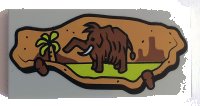 LEGO part Tile 2 x 4 with Stone and Woolly Mammoth Pattern 87079pb0561