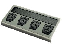 LEGO part Tile 2 x 4 with Black Mercedes-Benz Logos and Stripe Pattern (Sticker) - Set 42129 87079pb1141