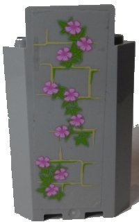 LEGO part Panel 3 x 3 x 6 Corner Wall without Bottom Indentations with Bricks and Ivy Trunks with 10 Magenta Flowers Pattern 2 (Sticker) - Set 41055 87421pb041R