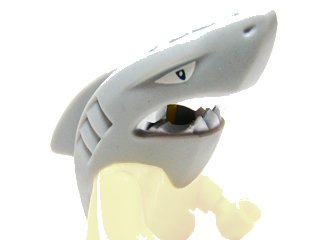 LEGO onderdeel Minifigure, Head, Modified Shark with Fin with White Eyes and Teeth, Dark Blue Splotches Pattern (87756pb01)