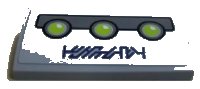 LEGO part Slope, Curved 2 x 4 x 2/3 with Bottom Tubes with 3 Green Lights and Alien Characters Pattern (Sticker) - Set 7065 88930pb008