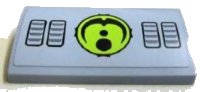 LEGO part Slope, Curved 2 x 4 x 2/3 with Bottom Tubes with 4 Vents and Alien Insignia Pattern (Sticker) - Set 7065 88930pb009