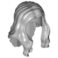 Minifigure, Hair Long Wavy with Center Part in light bluish gray, LEGO part number 95225