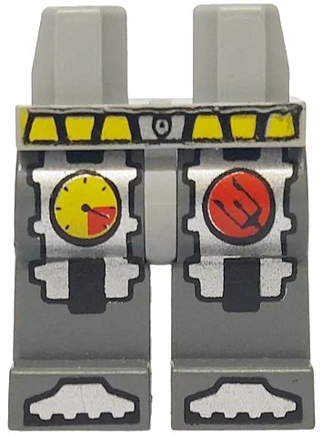 LEGO onderdeel Hips and Dark Bluish Gray Legs with Atlantis Diver with Pressure Gauge Pattern (970c85pb03)