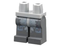 LEGO part Hips and Dark Bluish Gray Legs with Sand Blue Lines and Light Bluish Gray Splotches Pattern 970c85pb04
