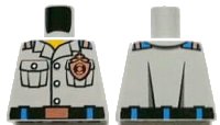LEGO part Torso Coast Guard, Shirt with Pockets and Copper Coast Guard Logo Badge and Belt Pattern 973pb1436