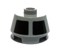 LEGO part Cone 2 x 2 Truncated with 4 Black Squares Pattern 98100pb13