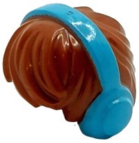 LEGO part Minifigure, Hair Short Tousled with Medium Azure Headphones Pattern 10166pb04