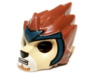 LEGO part Minifigure, Headgear Mask Lion with Tan Face and Dark Blue Headpiece Pattern 11129pb01