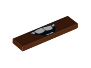 LEGO part Tile 1 x 4 with Open Mouth Laugh with Teeth Pattern (2431pb0478)