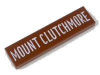 LEGO onderdeel Tegel 1 x 4 met Wit 'MOUNT CLUTCHMORE' Patroon 2431pb0523