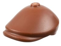 Minifigur, Kopfbedeckung Hut, Schiebermütze in rotbraun, LEGO Teilenummer 2514