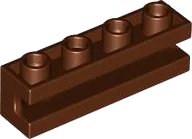 Brique, Modifiée 1 x 4 avec Canal en brun rougeâtre, numéro de pièce LEGO 2653