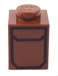 LEGO onderdeel Brick 1 x 1 with Pocket Pattern 3005pb030