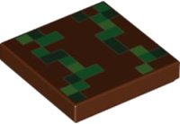 LEGO onderdeel Tile 2 x 2 with Bright Green, Green and Dark Green Minecraft Pixelated Pattern 3068pb1790
