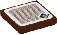 LEGO onderdeel Tile 2 x 2 with Super Mario Scanner Code Galoomba Pattern (Sticker) - Set 71394 3068pb1905