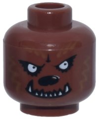 LEGO onderdeel Minifigure, Head Werewolf Pattern 3626pb0390