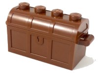 LEGO onderdeel Container, Treasure Chest with Slots in Back and (Same Color) Thick Hinge Curved Lid (4738a / 4739a) 4738ac01