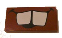 LEGO onderdeel Tile 2 x 4 with Teeth Pattern 87079pb0030