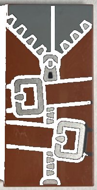 LEGO onderdeel Tile 2 x 4 with Belts, Dark Bluish Gray Shirt, Silver Zipper and Buckles Pattern (BrickHeadz Alastor Moody Torso) 87079pb1144
